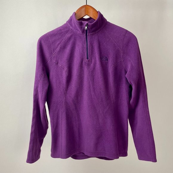 The North Face Lightweight Fleece Quarter 1/4 Zip Jacket Sweater, Purple, Size S - Picture 1 of 8